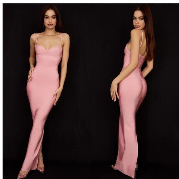House of CB Dresses & Skirts - House of CB Fifi fairy pink fitted bodycon maxi dress